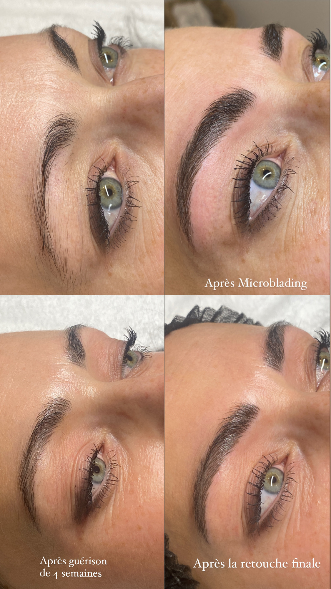 Microblading avant / après BeautyPlace Esthétique